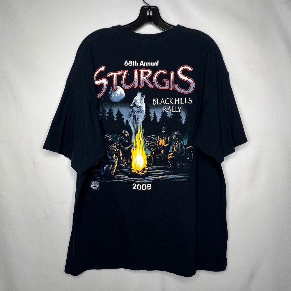 2008 Sturgis T-Shirt Mens XL 68th Annual Black Hills Rally Biker Tee Moto Wolf